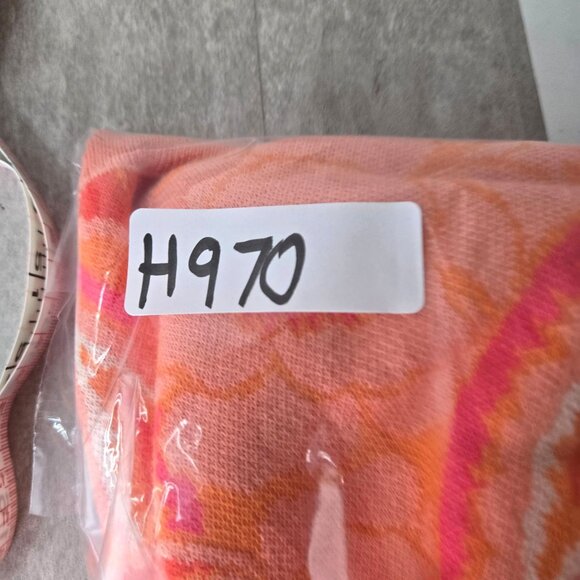 Farm Rio X Anthropologie Sweater Large Coral Paisley Floral Pullover Artsy Top - Picture 12 of 12